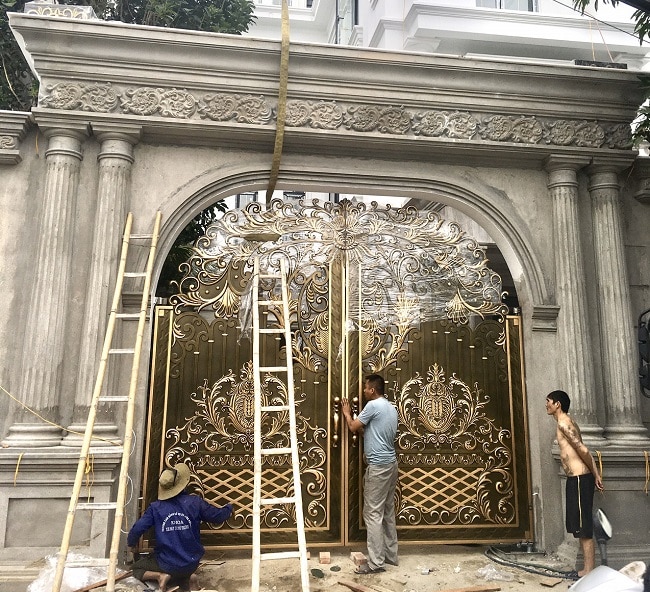 Cổng mở cánh âm sàn thuỷ lực FADINI COMBI