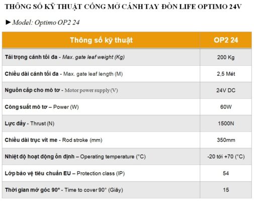 Thông-số-KT-cổng-mở-cánh-tay-đòn-life-optimo-op2-24-italy
